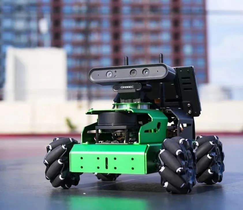 Senior students working on a JetBot autonomous robotics platform