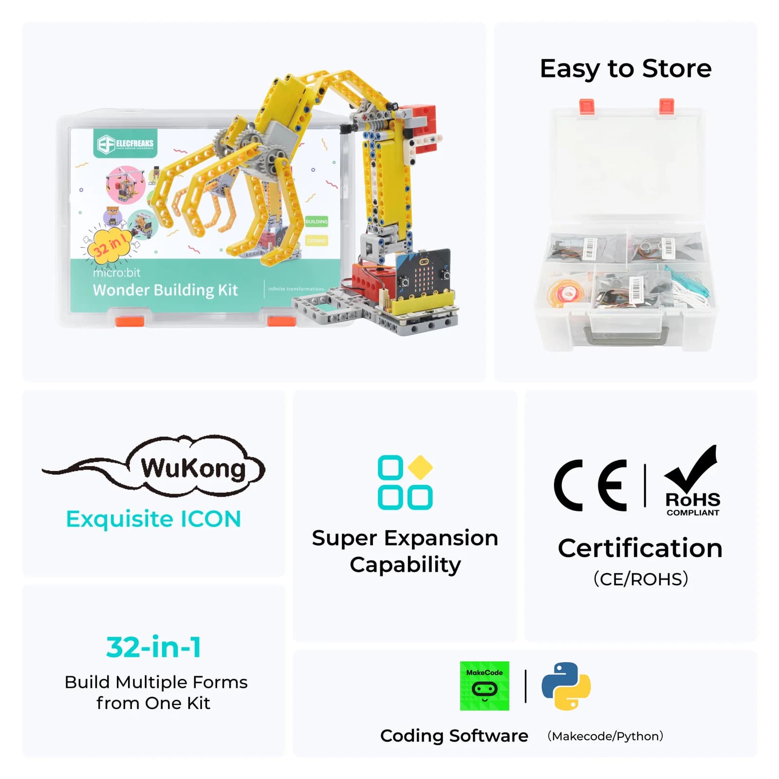 ELECFREAKS micro:bit 32 IN 1 Wonder Robot Building Kit — view 2